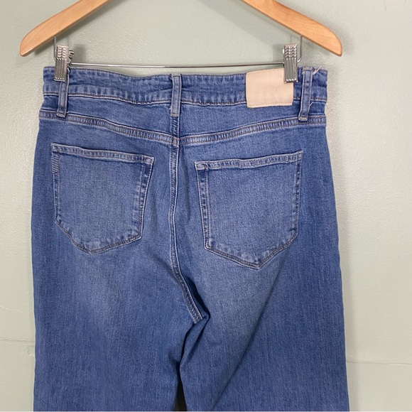 Paige Anessa 31” Seamed‎ Patch Pockets Jeans Denim Wide Leg Blue Size 31 - Picture 6 of 9